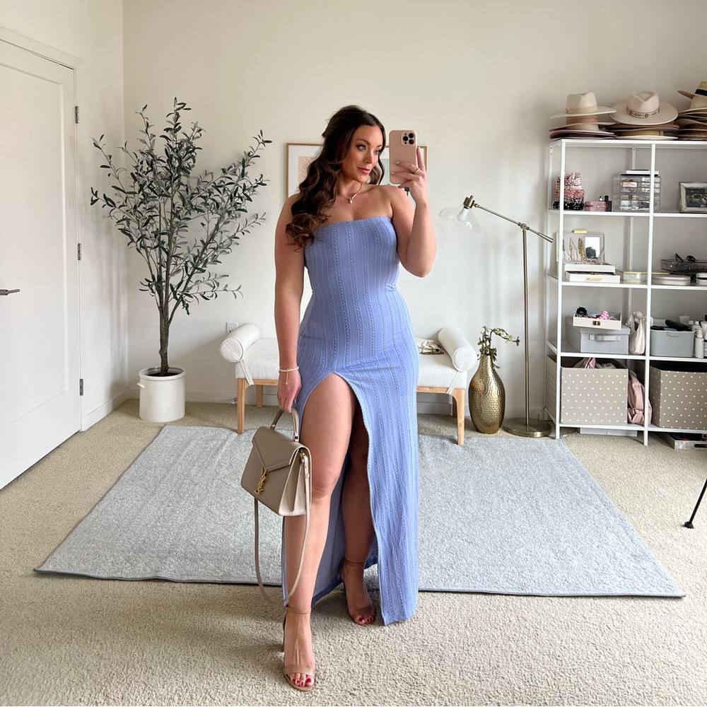 Strapless Lilac Maxi Dress